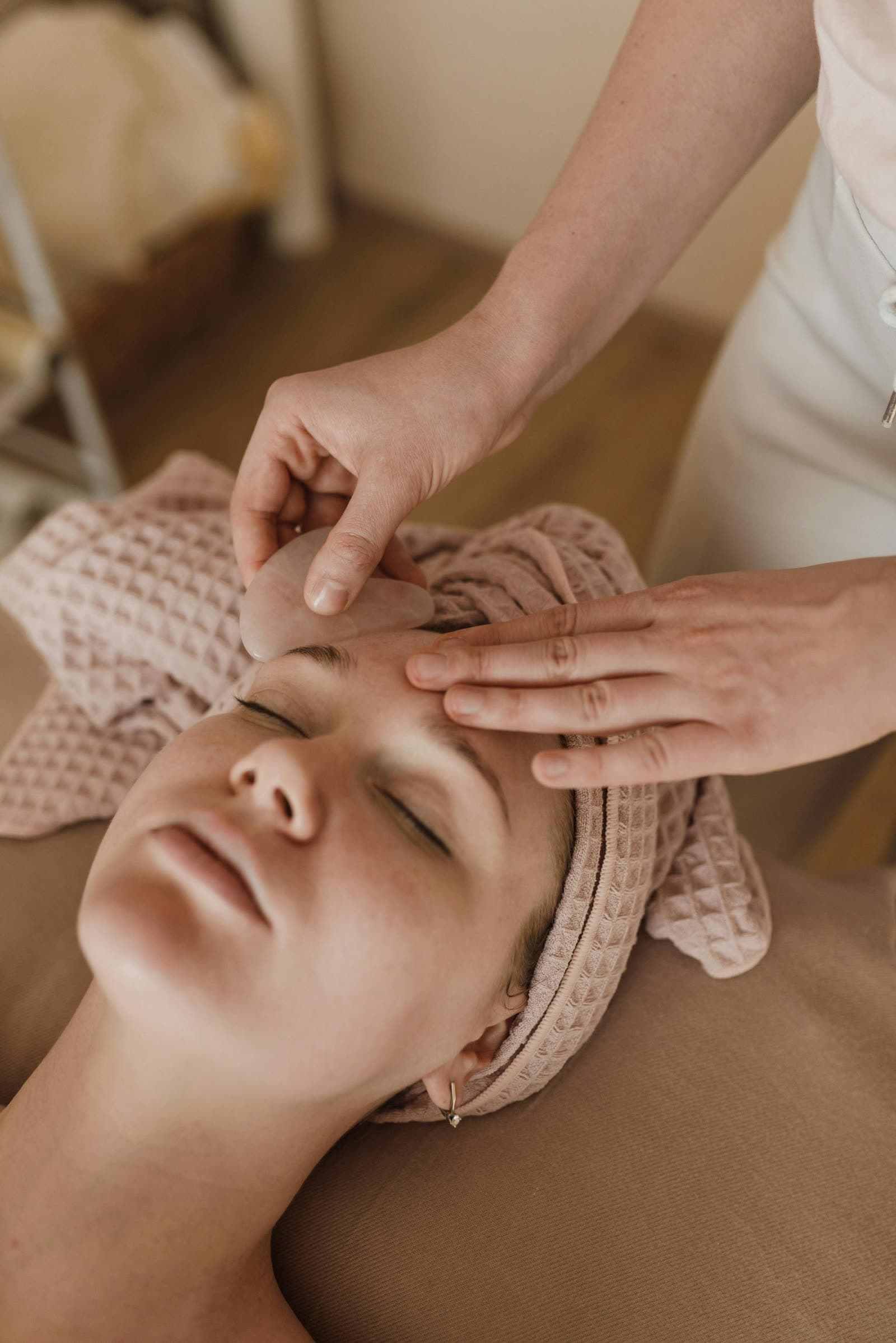 Aesthetics — a facial treatment in the treatment room